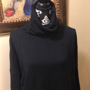 Soft turtle neck oversized long sleeved, pockets cotton modal sweater